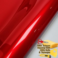 480″ x 60″ Premium Super Gloss Metallic Red Vinyl Film Wrap Sticker 40ft x 5ft