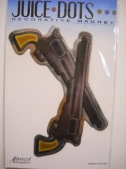 AGI Juice Dots Western Double Crossed Colt Guns Car Magnet Indoor Outdoor