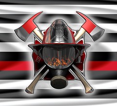 FIREFIGHTER THIN RED LINE FIRE RESCUE AMERICAN FLAG PICKUP REAR WINDOW DECAL