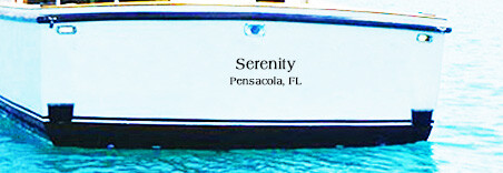 Custom Vinyl Boat Name Letters – 6″ height, Black, M-Black, Silver, White, Pink