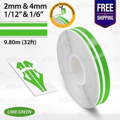 LIME GREEN 1/12″ & 1/6″ Roll Vinyl Pinstriping Stripe Double Line Tape Sticker