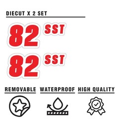 Custom Car Racing Number Class Magnet Decal x2 8,10,12-16 inch – White Outline