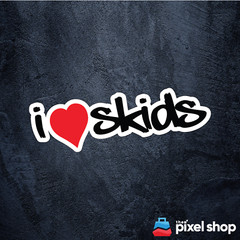I Love Skids Sticker – Decal Safety Funny Joke Boat 4×4 prank tradie fun