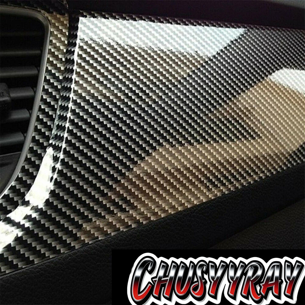 5D Car/tablet Black Interior Accessories Panel Carbon Fiber Vinyl Wrap Sticker