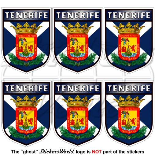 TENERIFE Shield Canary Islands, Islas Canarias 40mm (1.6″) Stickers Decals x6