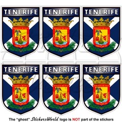 TENERIFE Shield Canary Islands, Islas Canarias 40mm (1.6″) Stickers Decals x6
