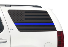 Thin Blue Line Flag Decals for Rear window 2007-2014 Chevy Tahoe GMC Yukon CT12B