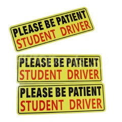 3 Pcs Car Signs Student Driver Magnet Please Be Patient Car Bumper Sticker Decal