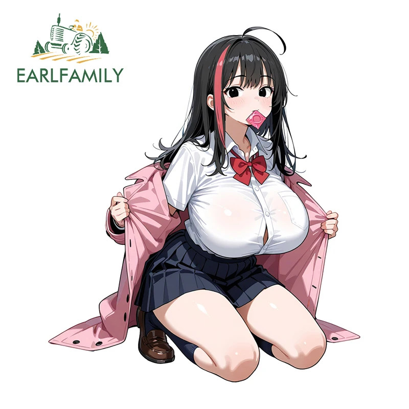 EARLFAMILY Anime Girl Car Stickers and Decals Creative Funny Motorcycle Decals