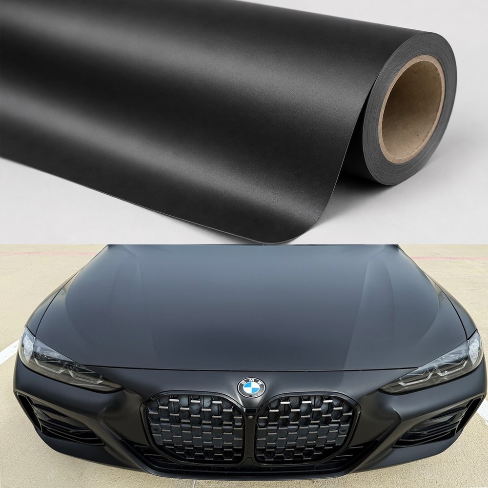 36″x60″ Flat Matte Black Car Vinyl Wrap Self Adhesive Air Release 3ft x 5ft