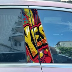 2pcs Super Fashion Colorful Car Door B Pillar Decals Center Column Sticker