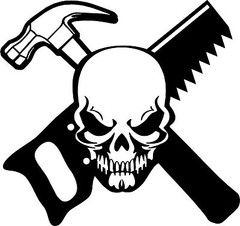 Carpenter Skull Construction Worker Builder Car Truck Window Vinyl Decal Sticker