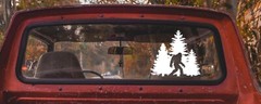 High Quality Bigfoot in trees Vinyl Decals Badge | Die Cut | Car Decal Sasquatch