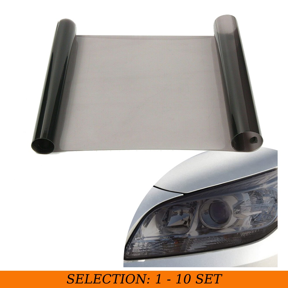 1-10X Gloss Light Black Smoke Taillight Headlight Fog Light Tint Film Vinyl 72″