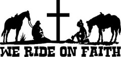 Praying Cowboy Cowgirl Faith Horse Christ Car Truck Window Vinyl Decal Sticker