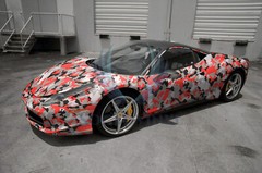 Premium Red Black White Gray Camouflage Desert Vinyl Sticker Wrap Decal Steet