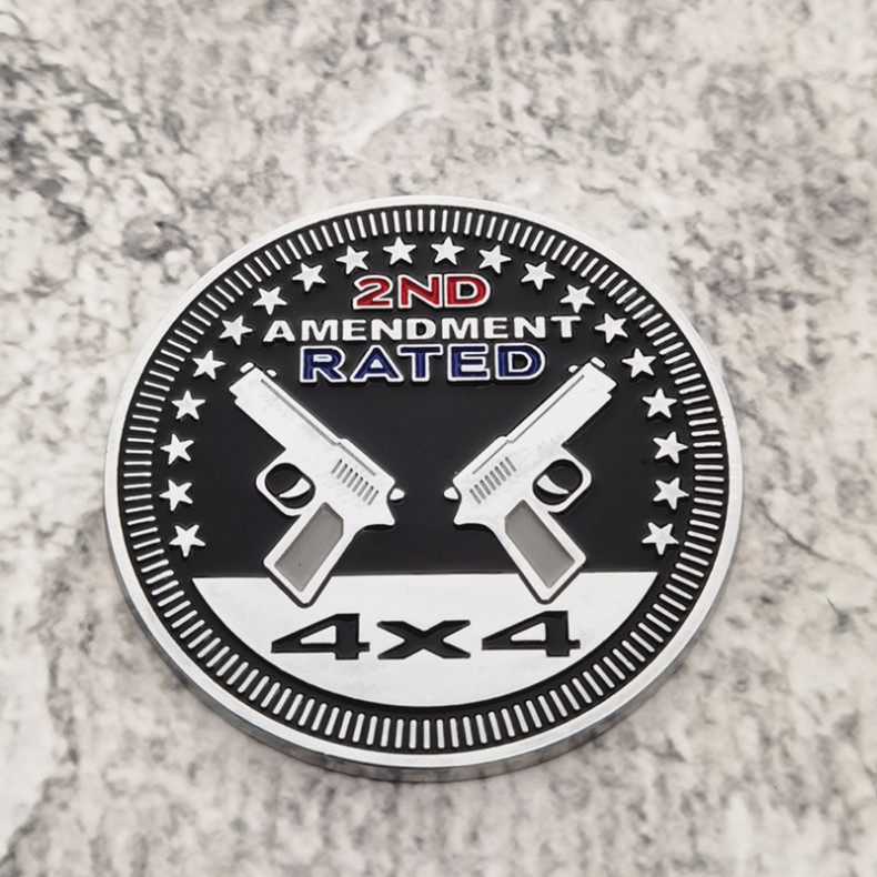 2pc 2nd Amendment RATED Sticker Emblem Badge 4×4 Auto Fender 6cm 2.36″