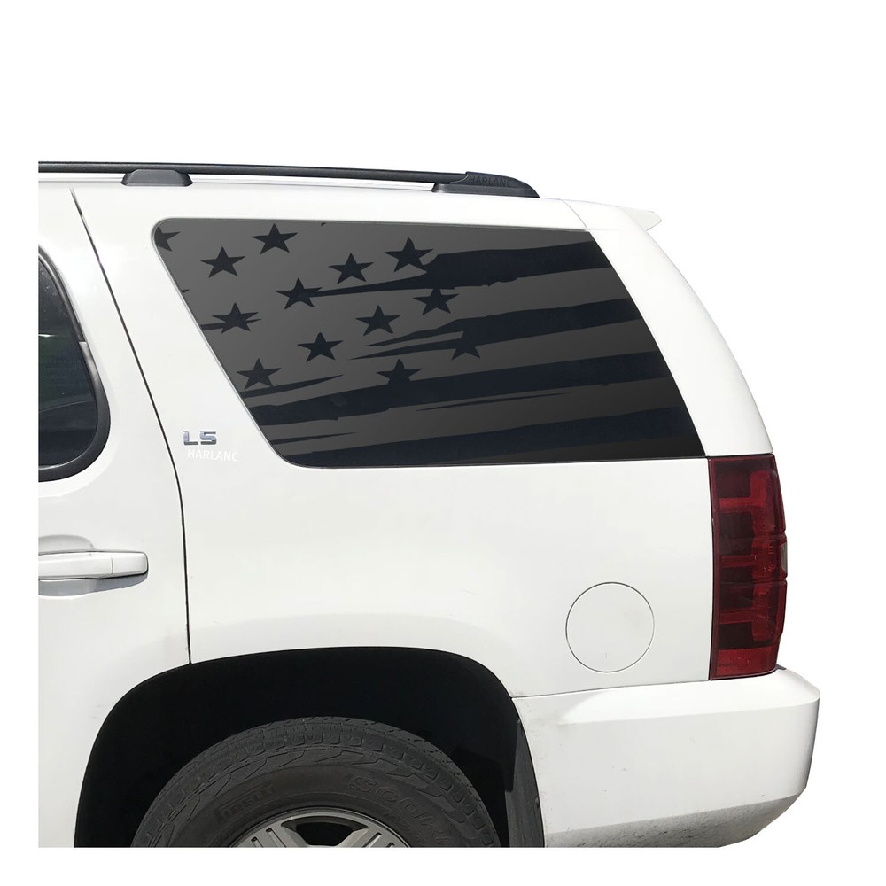 Distressed USA Flag Decals for Chevy Tahoe window 2007-2014 CT3-XR1