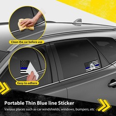 3PCS Thin Blue Line Sticker Code 4, American Flag Thin Blue Line Car Decal, Poli