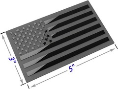 Durable 3D Black American Flag Decals – Waterproof and UV-Proof for Vehicles