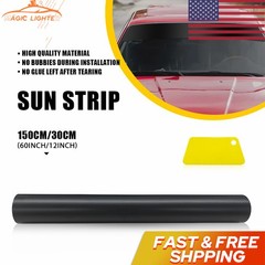 60″x12″ Matte Black Window Visor Strip Vinyl Sun DIY For Car Front Windshield