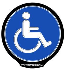 Handicap(Blue)Light Up Decal Powerdecal Backlit LED Motion Sensing Auto Decal