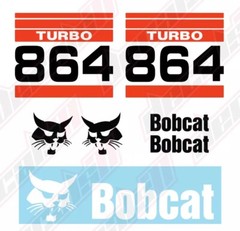 Bobcat 864 Turbo Skid Steer Set Vinyl Decal Sticker .