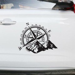 Compass Mountain Vinyl Decals For Car Camper Van Caravan Sticker Graphic Decor
