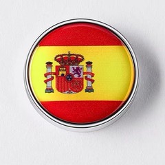 Spanish Flag Circular Metal Emblem Badge Spain ESP Sticker Free Shipping!
