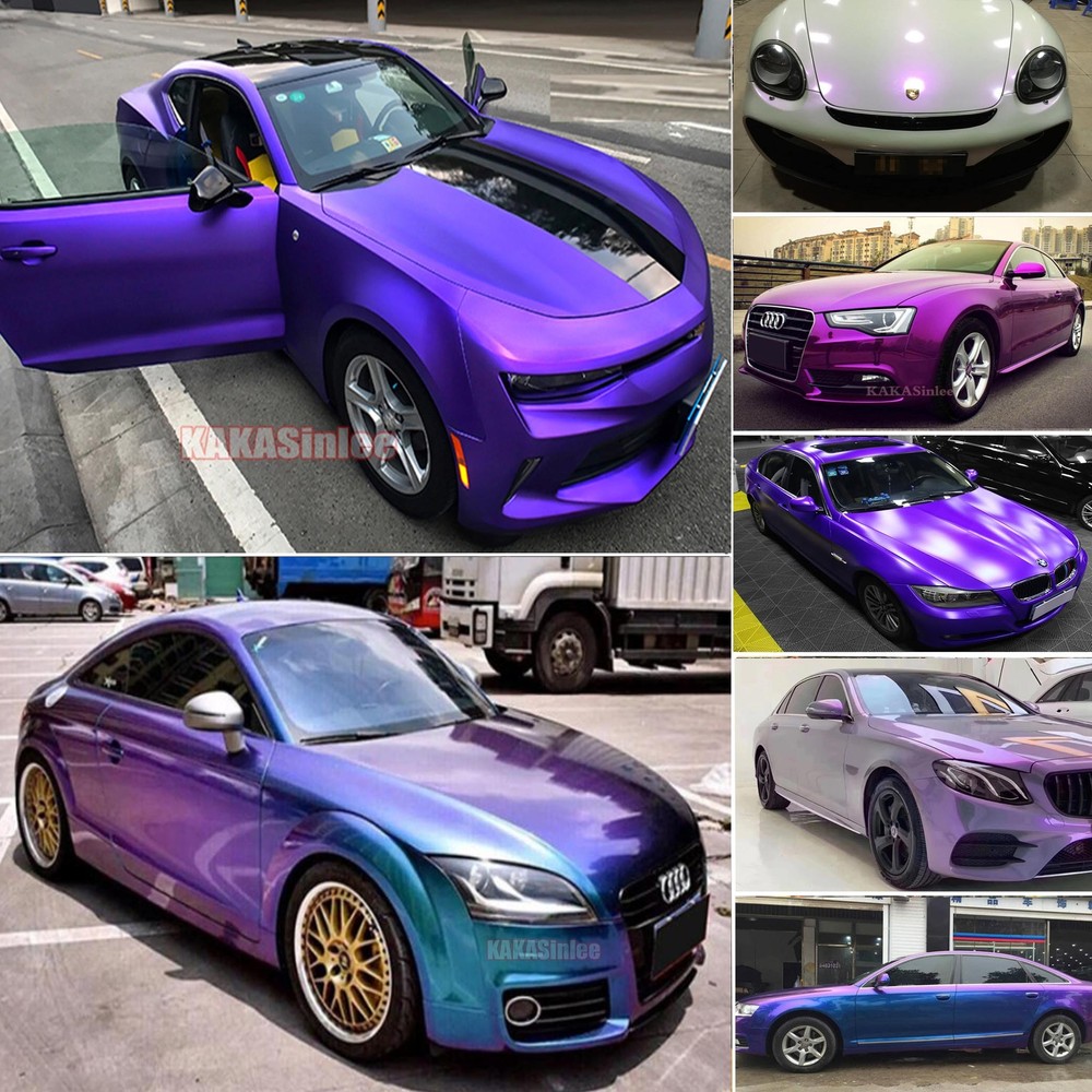 Air Release PUR Chameleon Satin Mirror Chrome Pearl Car Vinyl Wrap Sticker BOUS