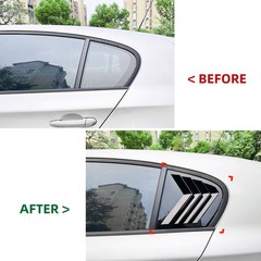 Black Side Rear Window Louvers Shutter Vent Cover For BMW 1Series E87 2005-2011