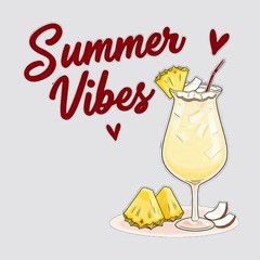Summer Drinks Stickers Vinyl Customizable Self-adhesive for Car windows Laptop