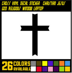 Cross Vinyl Decal Sticker | Christian Jesus God Religious Window Laptop