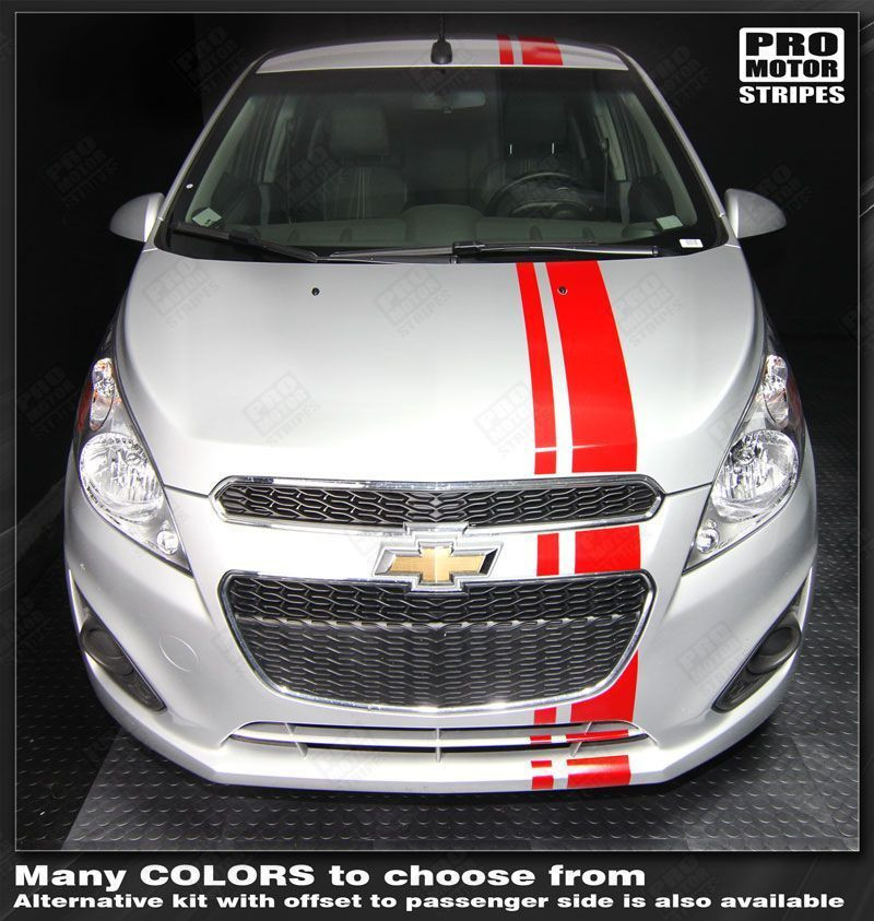 Chevrolet Spark 2013 2014 2015 Over-The-Top Offset Stripes Decals (Choose Color)
