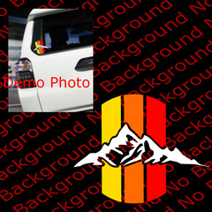 MOUNTAIN LIFE Retro Rainbow Color Stripes Vinyl Decal Fits 4Runner Tacoma TY009