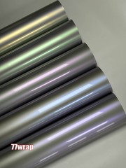 PET Silver Chameleon Tech Satin Chrome Pearl Metallic Car Vinyl Wrap Sticker US
