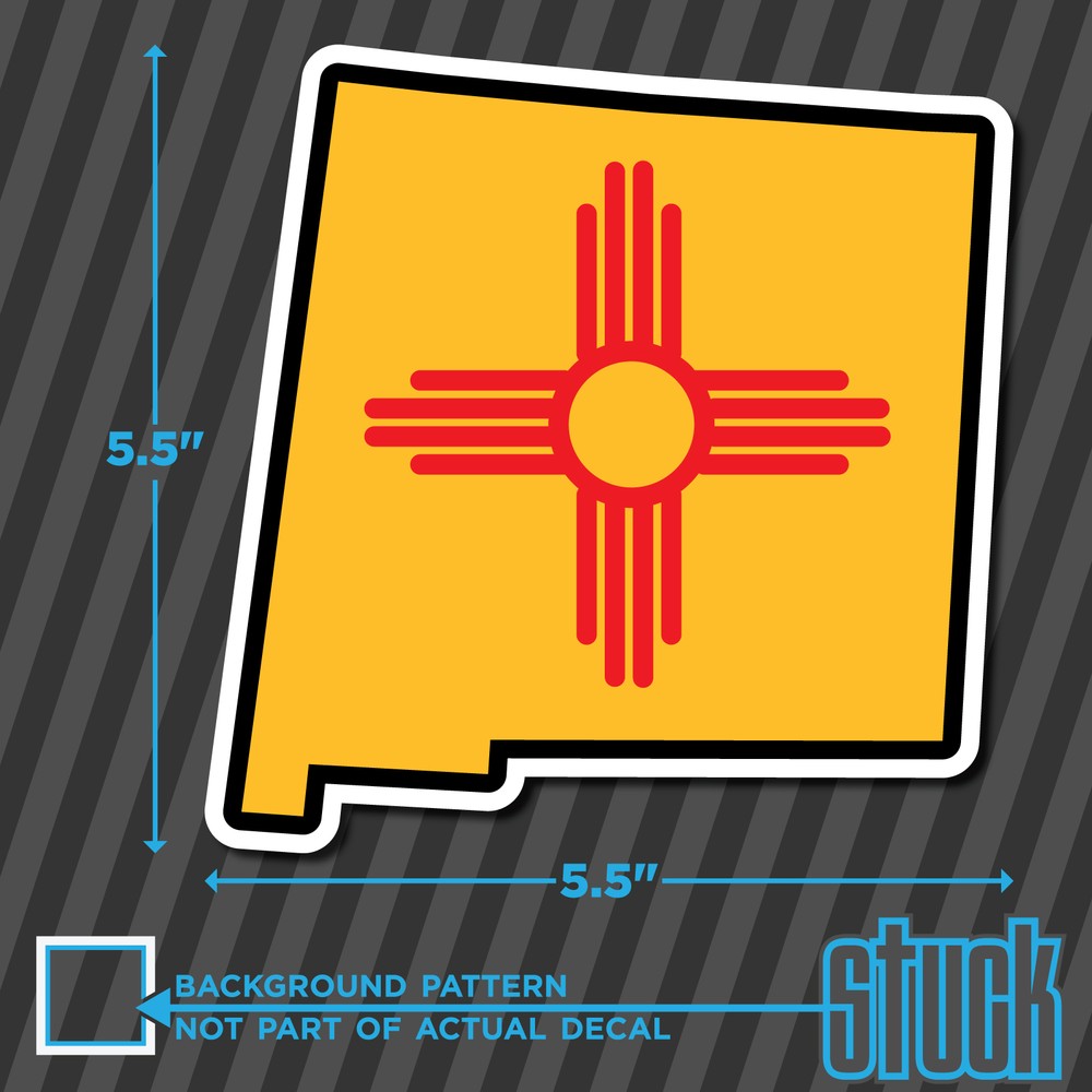 New Mexico State Flag Map – 5.5″x5.5″ – printed vinyl decal sticker NM USA