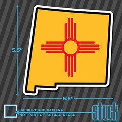New Mexico State Flag Map – 5.5″x5.5″ – printed vinyl decal sticker NM USA