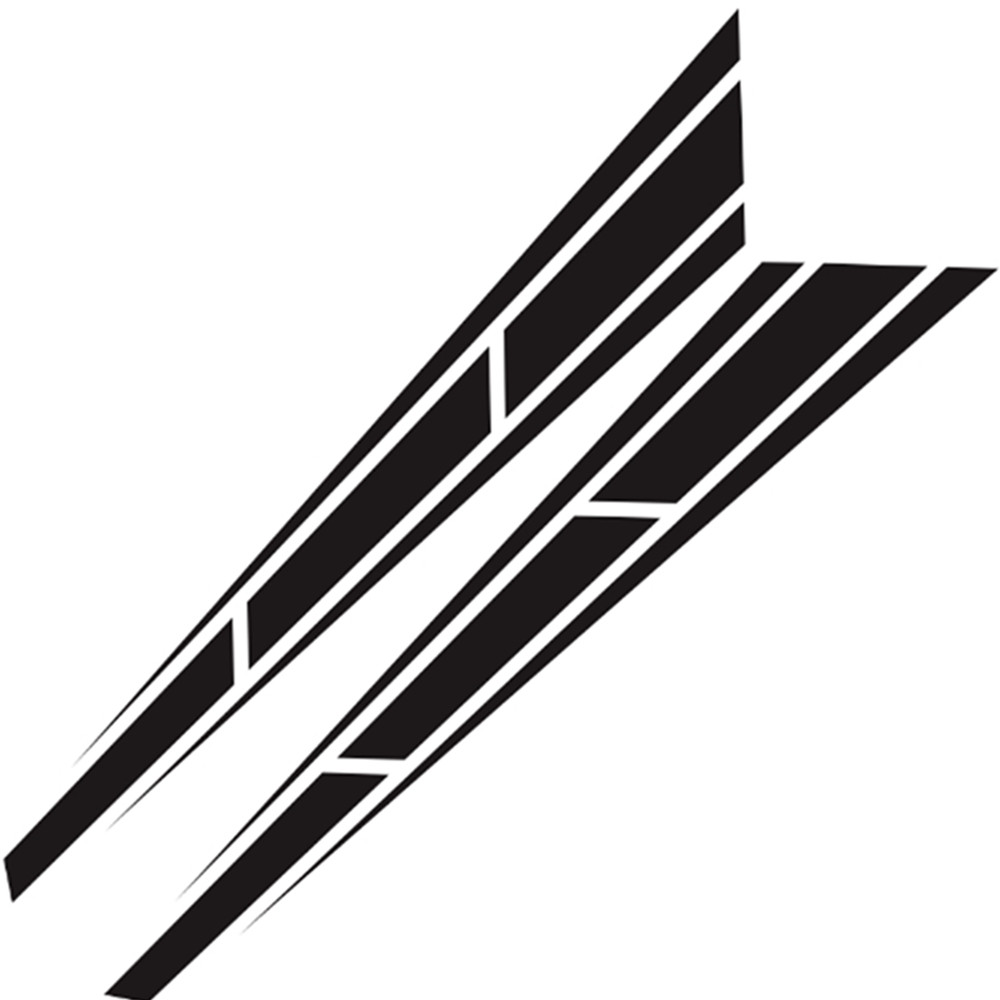2Pcs Sport Racing Car Hood Stripe Vinyl Stickers Cover Decals Bonnet Decor Black