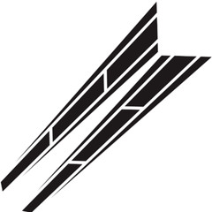 2Pcs Sport Racing Car Hood Stripe Vinyl Stickers Cover Decals Bonnet Decor Black