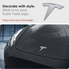Spigen DuraPro EZ Fit Tesla Logo Decal Designed for Model 3 Car Emblem Overlay –