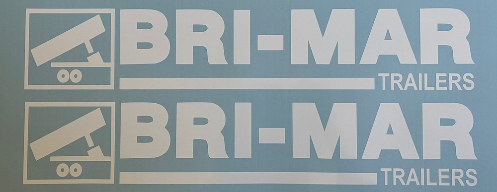 BRI-MAR Trailers OEM Replacement TRAILER DECAL Stickers – SET OF 2 – 24” White
