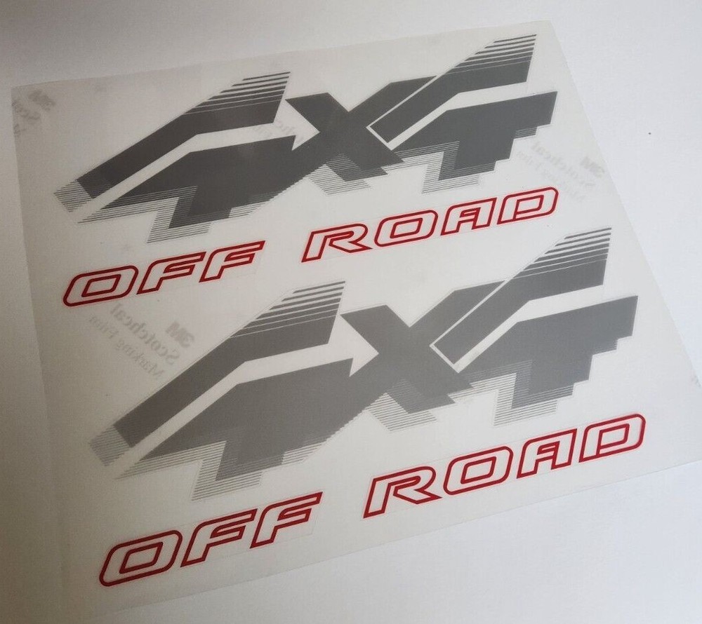Pair 4×4 or 4×4 Off Road Decals fit 1992-1996 Ford F150, Bronco, etc TOP QUALITY