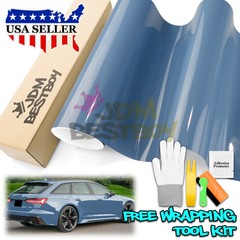 High Gloss Porcelain Blue Car Vinyl Wrap Sticker Decal Sheet Film Air Release