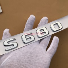 Chrome ABS ” S680 + MAYBACH + V12 ” Emblem Auto Front Badge for Mercedes-Benz S