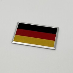 Germany Flag Car Emblem Badge Decal Deutschland Sticker 1″x 1.5″ Aluminum NEW