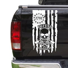 Defend The Second 2nd Amendment Guns Truck Tailgate Vinyl Decal fits most Trucks