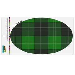 Plaid Green Gray Grey Pattern Car Euro Oval Magnet