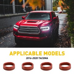 4/8Pcs For Toyota Tacoma Headlight 16-20 Aluminum Ring Knob Switch Cover Trim Re