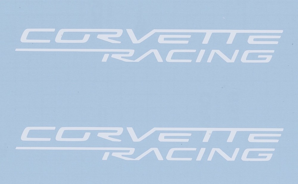 2 New CORVETTE RACING 8″ White Decals Stickers for Vette Car Shows Decal